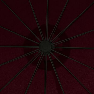 vidaXL Riippuva päivänvarjo viininpunainen 3 m alumiinitanko