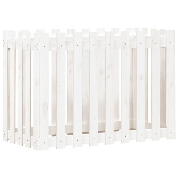 vidaXL Kukkalaatikko aitamuotoilu valkoinen 100x50x70 cm t&auml;ysi m&auml;nty