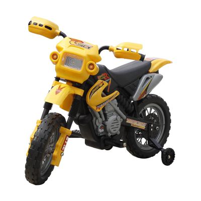 vidaXL Lasten moottoripyörä keltainen ja musta