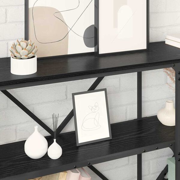 vidaXL Konsolipöytä Musta tammi. 160 x 30 x 75 cm Tekninen puu