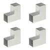 vidaXL Tolppaliittimet 4 kpl L-muoto galvanoitu metalli 91x91 mm