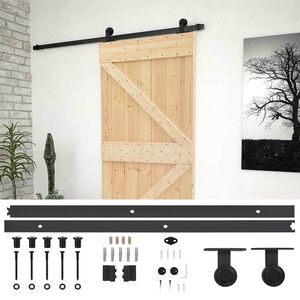 vidaXL Liukuovi 90 x 210 cm T&auml;ysi m&auml;nty Luonnollinen ja musta