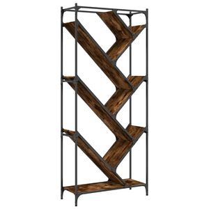 vidaXL Kirjahylly savutammi 79x30x180 cm tekninen puu ja metalli