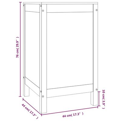 vidaXL Pyykkilaatikko harmaa 44x44x76 cm täysi mänty