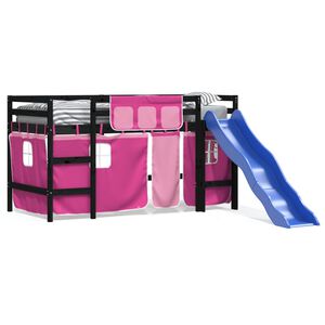 vidaXL Lasten parvis&auml;nky verhoilla pinkki 80x200 cm t&auml;ysi m&auml;nty