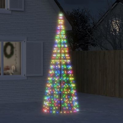 vidaXL Joulukuusivalo lipputankoon 550 värikästä LED-valoa 300 cm