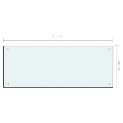 vidaXL Keittiön roiskesuoja valkoinen 100x40 cm karkaistu lasi