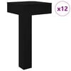 vidaXL Pystyjalat 12 kpl Musta 57 x 57 x 100 mm Rauta