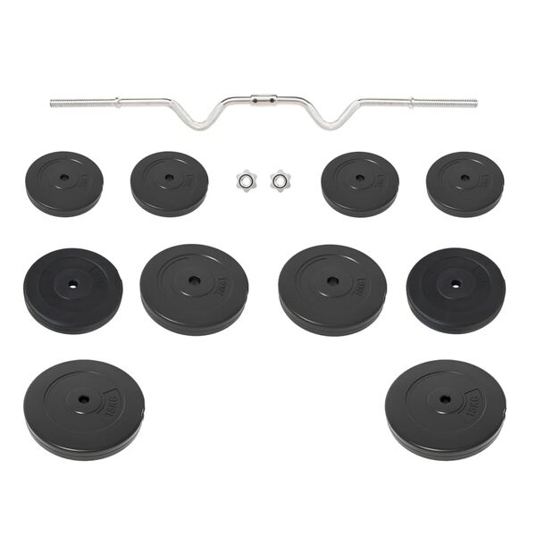 vidaXL Hauistanko levypainoilla 90 kg