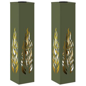 vidaXL Aurinko LED-polkuvalo 2 kpl L&auml;mpim&auml;n Valkoinen 18 x 18 x 80 cm