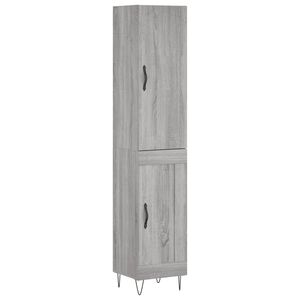 vidaXL Kaappi harmaa Sonoma 34,5x34x180 cm tekninen puu