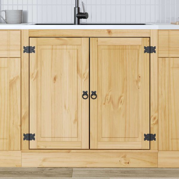 vidaXL Kaappi SKI Hunaja Ruskea 80 x 46 x 81,5 cm Massiivinen m&auml;nty