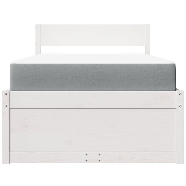 vidaXL S&auml;nky laatikoilla ja patjalla valkoinen 100x200 cm t&auml;ysi m&auml;nty