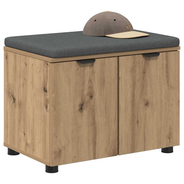 vidaXL Halli penkki tyynyll&auml; ovella Artisan tammi 60 x 38 x 46 cm