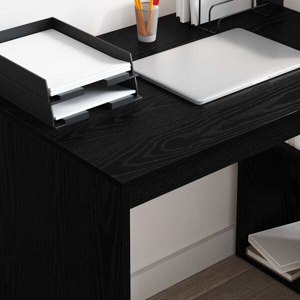 vidaXL P&ouml;yt&auml; hyllyll&auml; Musta tammi. 108 x 55 x 103.5 cm Tekninen puu