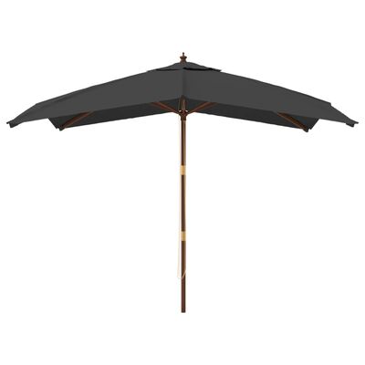 vidaXL Puutarhan aurinkovarjo puutolppa antrasiitti 300x300x273 cm
