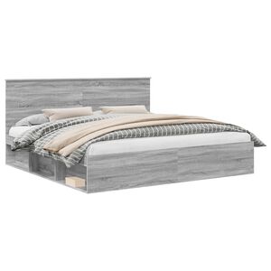 vidaXL S&auml;ngyn runko Harmaa Sonoma 200 x 200 cm Massiivinen m&auml;nty