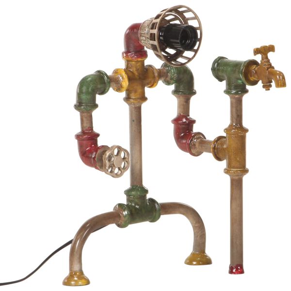 vidaXL Teollinen lattiavalaisin vesiputkityyli rauta