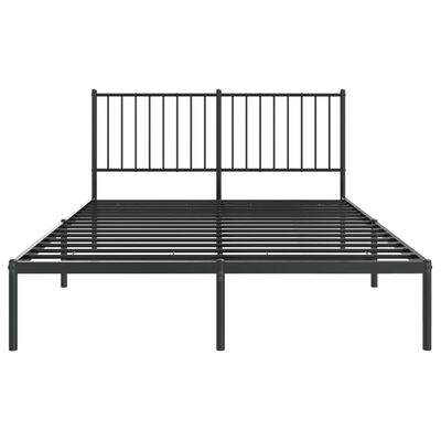 vidaXL Metallinen sängynrunko päädyllä musta 140x200 cm