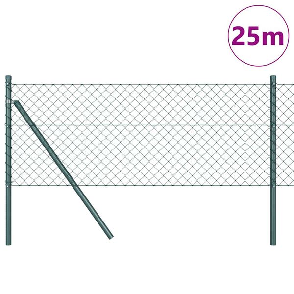 vidaXL Aitalatu Vihre&auml; 25 x 0,6 m (40 x 40 mm verkko) Ter&auml;s ja PVC