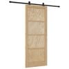 vidaXL Liukuovi Luonnollinen ja musta 86 x 211 cm T&auml;ysi m&auml;nty