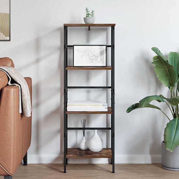 vidaXL Kirjahylly Savupähkinä 40 x 29,5 x 115 cm Tekninen puu