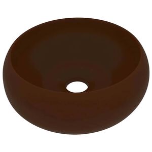 vidaXL Ylellinen pesuallas py&ouml;re&auml; matta tummanruskea 40x15 cm keraami