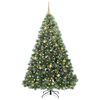 vidaXL Tekojoulukuusi 300 LED-valoilla Vihre&auml; 210 cm PE ja PVC