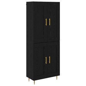 vidaXL Korkea kaappi Musta tammi. 69,5 x 34 x 180 cm Tekninen puu