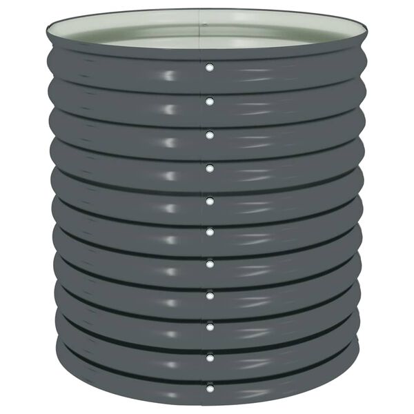 vidaXL Korotettu puutarhalaatikko 80x80x81 cm galvanoitu teräs harmaa