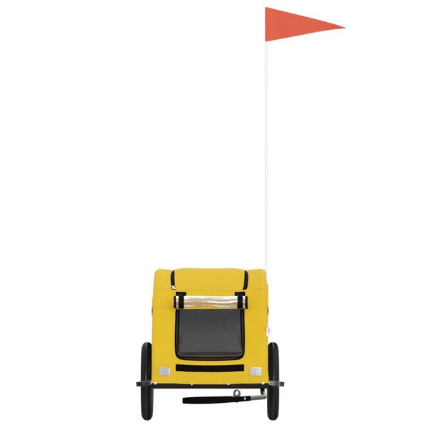 vidaXL Lemmikinkuljetuskärry polkupyörään keltainen kangas ja rauta