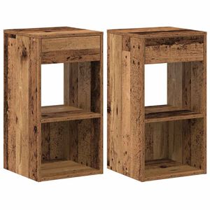vidaXL y&ouml;p&ouml;yt&auml;kaapit laatikolla 2 kpl vanha puu 35x34x66,5 cm
