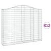 vidaXL Kaarevat kivikorit 12 kpl 200x30x160/180 cm galvanoitu rauta