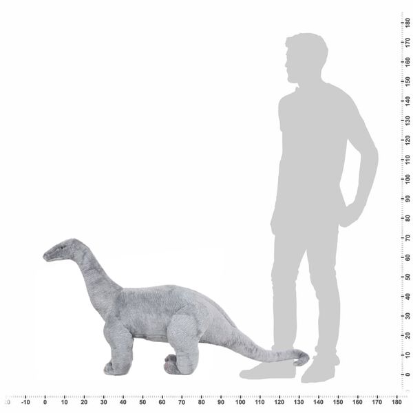 vidaXL Seisova leludinosaurus Brachiosaurus XXL plyysi harmaa