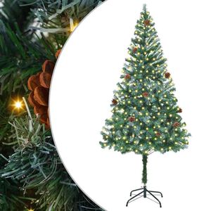vidaXL Tekojoulukuusi 300 LED-valoilla Vihre&auml; 180 cm PVC ja ter&auml;s