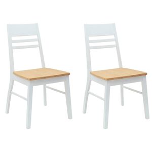 vidaXL Ruokatuolit 2 kpl Kest&auml;v&auml; Kumipuinen Valkoinen 43 x 54 x 89 cm