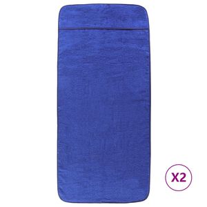 vidaXL Rantapyyhkeet 2 kpl syv&auml;nsininen 60x135 cm kangas 400 GSM