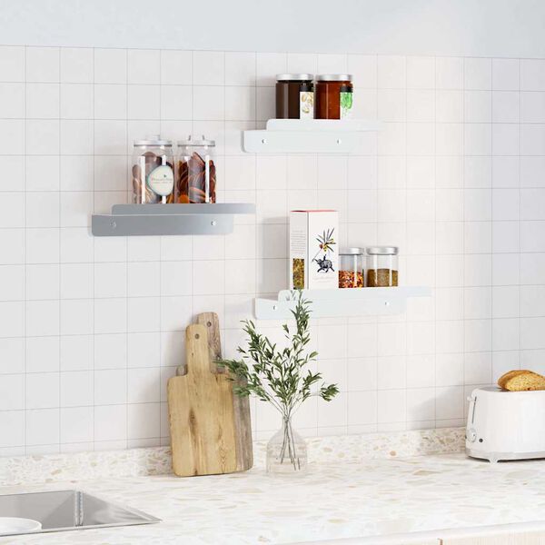 vidaXL Seinähyllyt 3 kpl hopea ruostumaton teräs