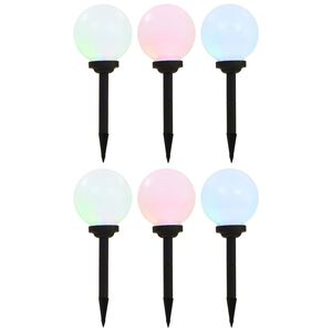 vidaXL LED-aurinkokennovalaisin 6 kpl v&auml;ri&auml; vaihtava py&ouml;re&auml; 20 cm RGB