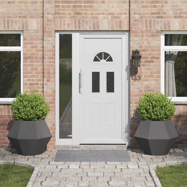 vidaXL Kukkalaatikko 2 pcs Musta 75 x 75 x 60 cm Teräs