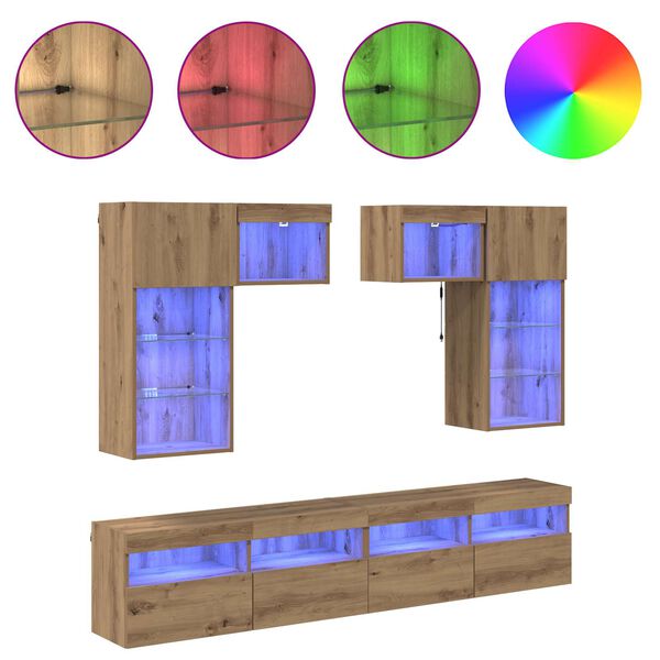 vidaXL TV-sein&auml;kkeet 6 pcs Vanha Puu 100 x 30 x 40 cm Tekninen puu