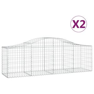 vidaXL Kaarevat kivikorit 2 kpl 200x50x60/80 cm galvanoitu rauta