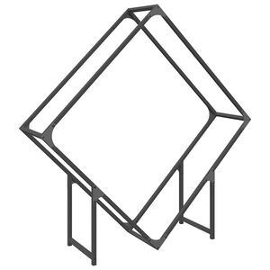 vidaXL Polttopuuteline Musta 100x25x100 cm Kylm&auml;valssattua ter&auml;st&auml;