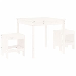vidaXL 3-osainen Bistrosarja ulos valkoinen t&auml;ysi m&auml;nty