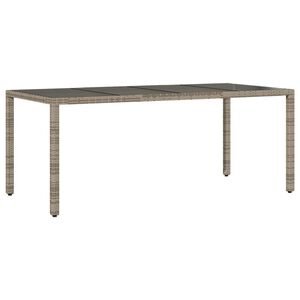 vidaXL Puutarhap&ouml;yt&auml; lasip&ouml;yt&auml;levy harmaa 190x90x75 cm polyrottinki