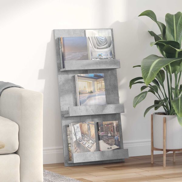 vidaXL Lehtiteline Betoni Harmaa 51 x 11 x 102 cm Tekninen puu