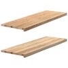 vidaXL ikkunalaudat 2 kpl K&auml;sittelem&auml;t&ouml;n 120x40x2 cm massiivipuutammea