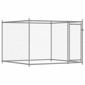 vidaXL Koiranh&auml;kki ovella harmaa 2x2x1,5 m galvanoitu ter&auml;s