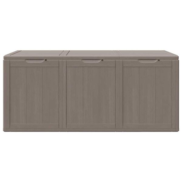 vidaXL Puutarhan varastoarkku 270 l ruskea PP puun näköinen