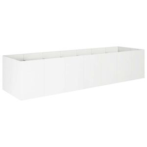 vidaXL Puutarha ruukku valkoinen 280 x 80 x 60 cm Kylm&auml;valssattu ter&auml;s